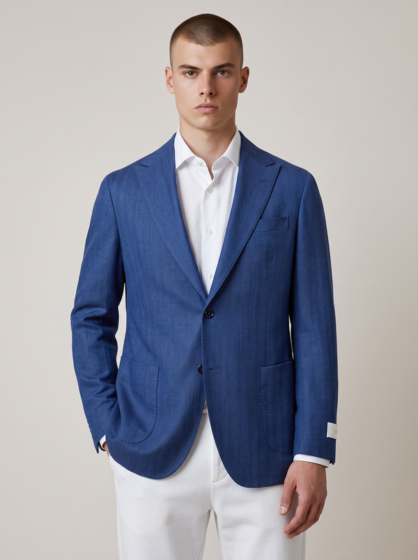 Caserta Blue Super 110's Stretch Wool Sport Coat