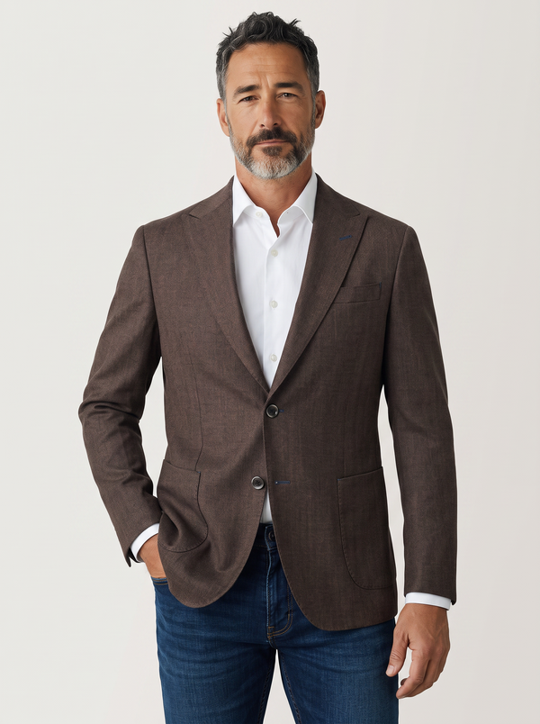 Caserta Brown Super 110's Stretch Wool Sport Coat