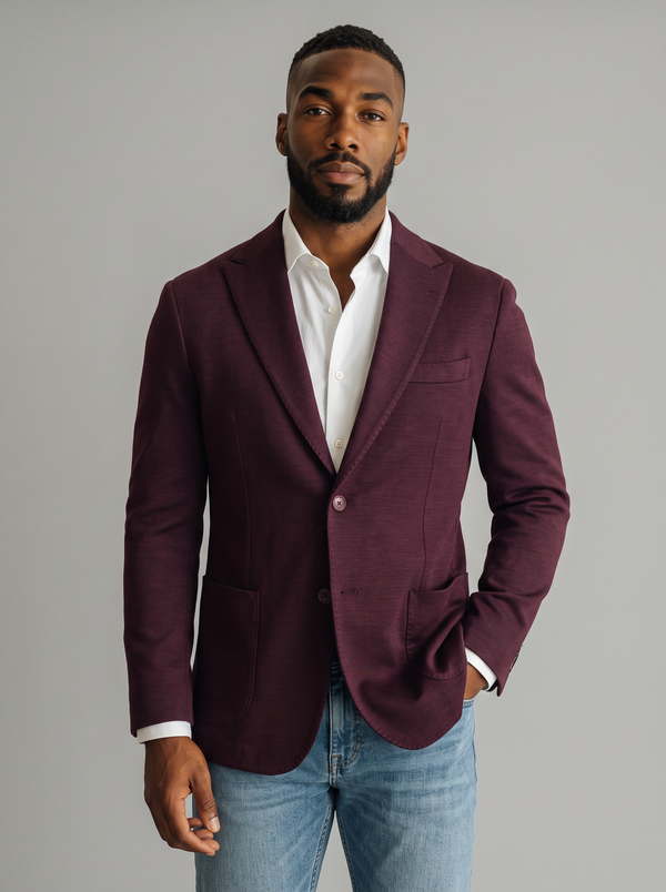 VITO BORDO 100% MERINO WOOL KNIT SPORT COAT