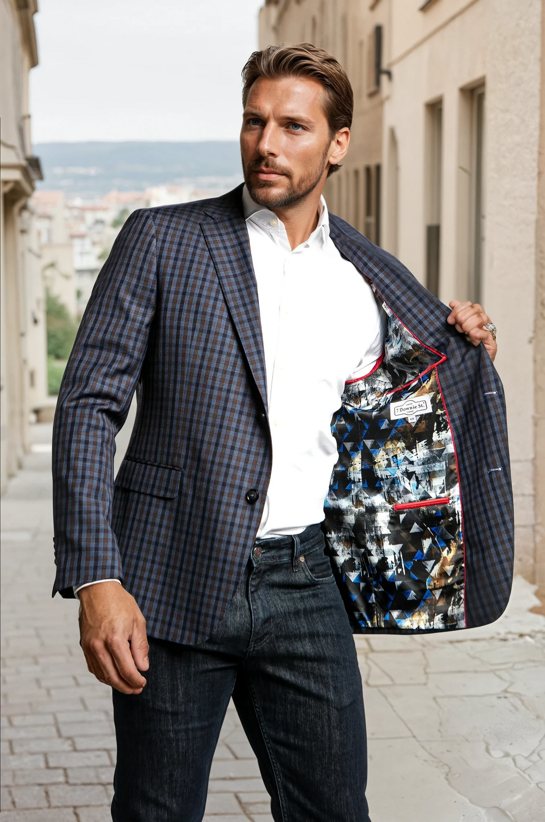 Owens Navy Windowpane Sport Coat