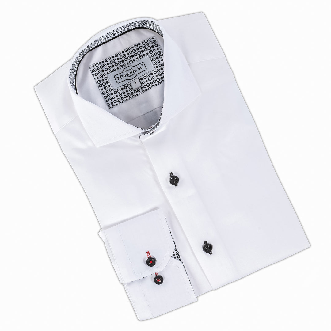 Solid White with Black Button LS - 7 Downie St.®