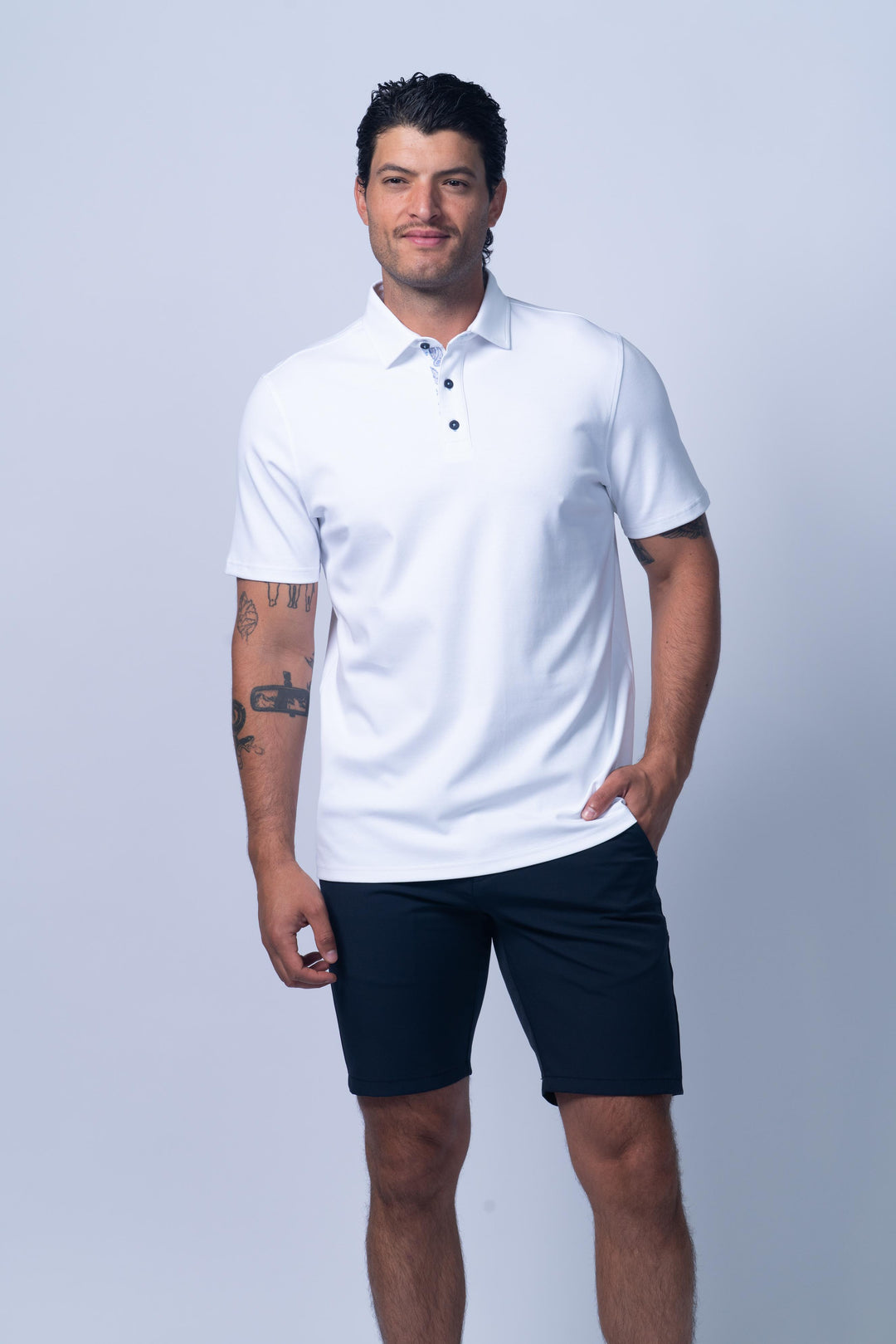 Virginia Ultraflex Mercerized Cotton Polo in White