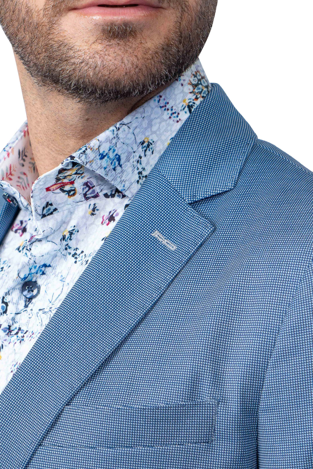 Yale Blue Houndstooth Stretch Blazer