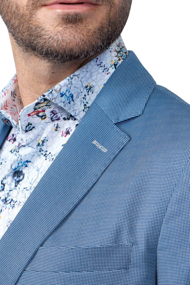 Yale Blue Houndstooth Stretch Blazer