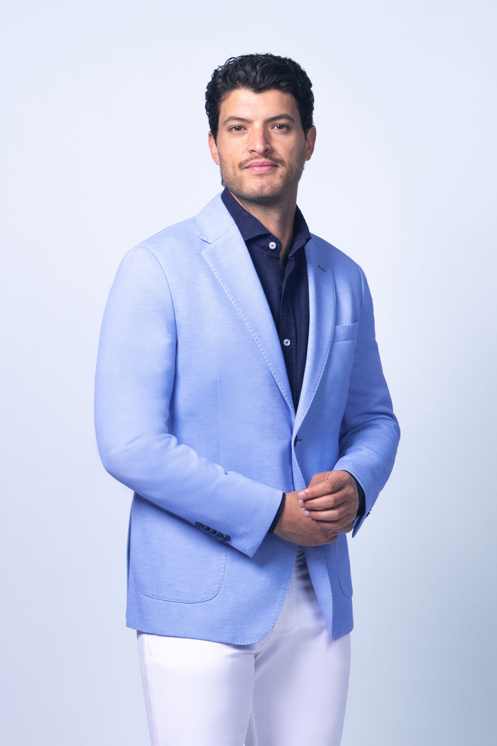 Clearwater Blue Cotton Stretch Knit