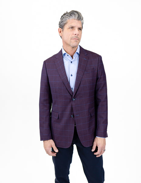 Dufferin Burgundy Plaid Blazer