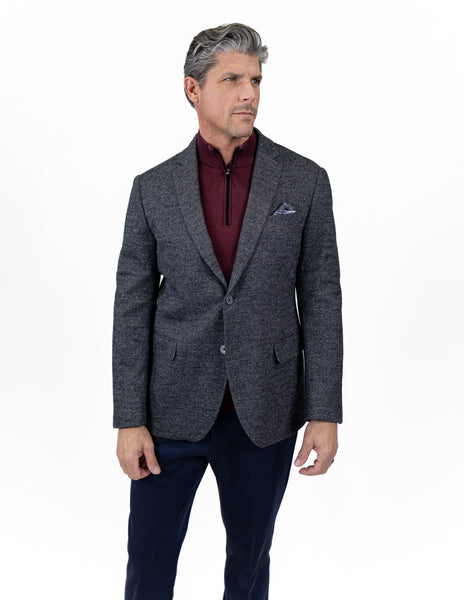 Lynden Charcoal Wool Blend Knit Blazer