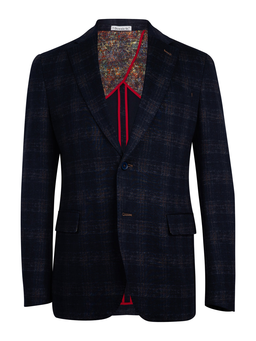 Dusty Blue and Copper Cotton Knit Sport Coat
