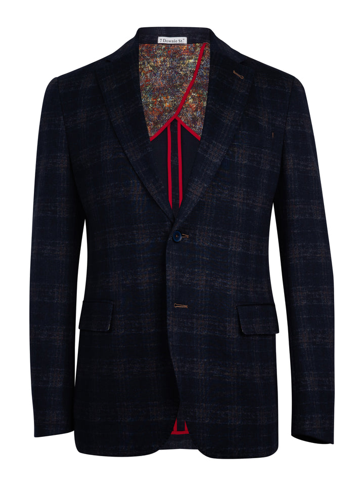 Dusty Blue and Copper Cotton Knit Sport Coat
