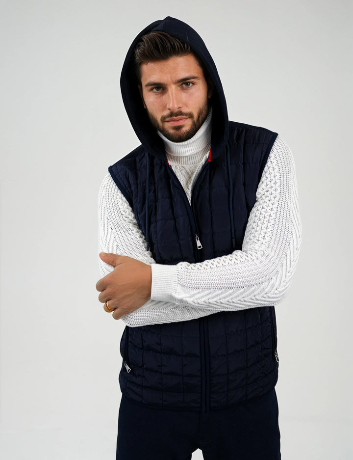 Traverse Hooded Vest Navy