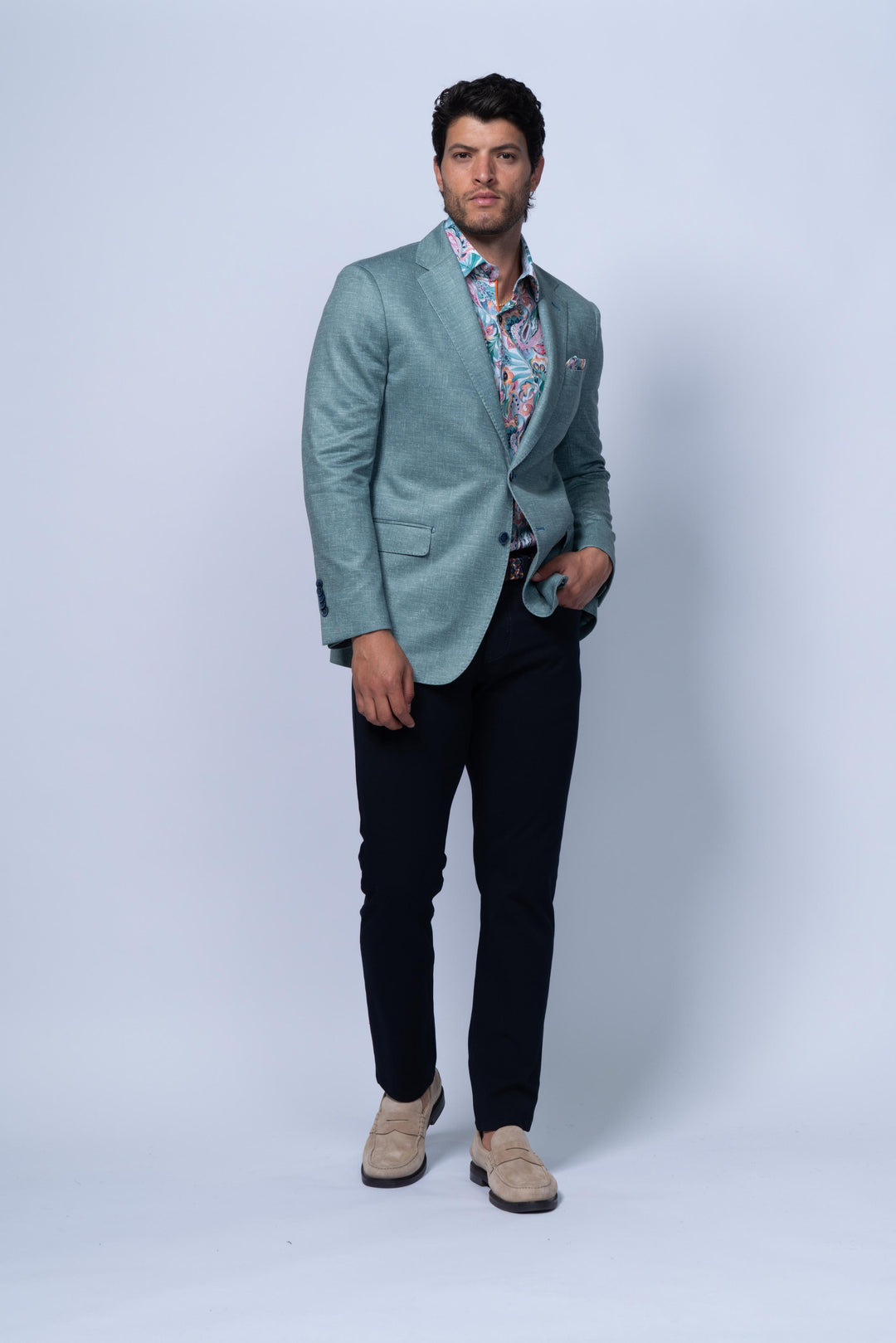 Oregon Green Printed Cotton Stretch Knit