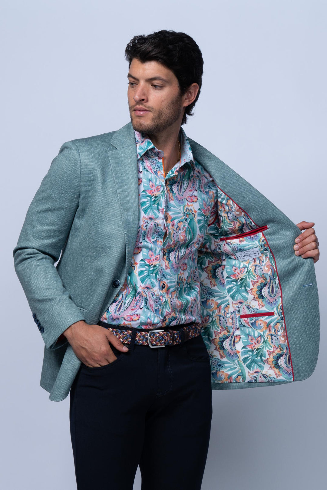 Oregon Green Printed Cotton Stretch Knit