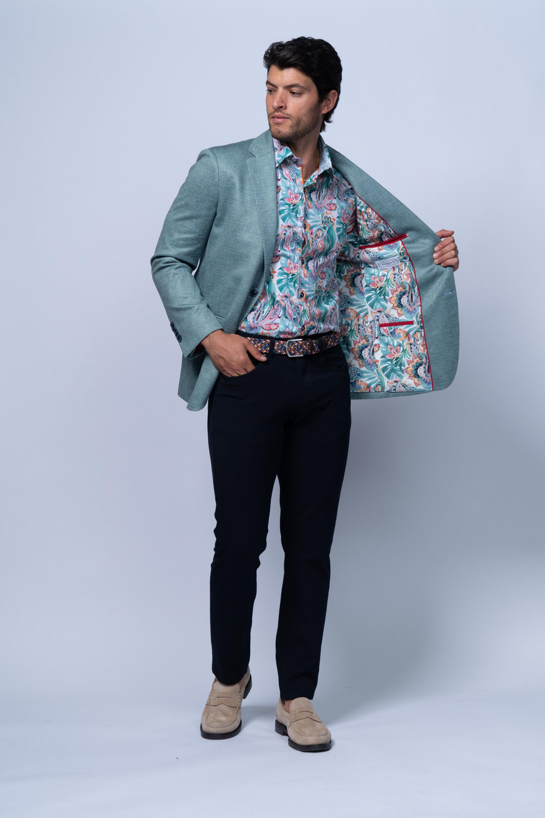 Oregon Green Printed Cotton Stretch Knit