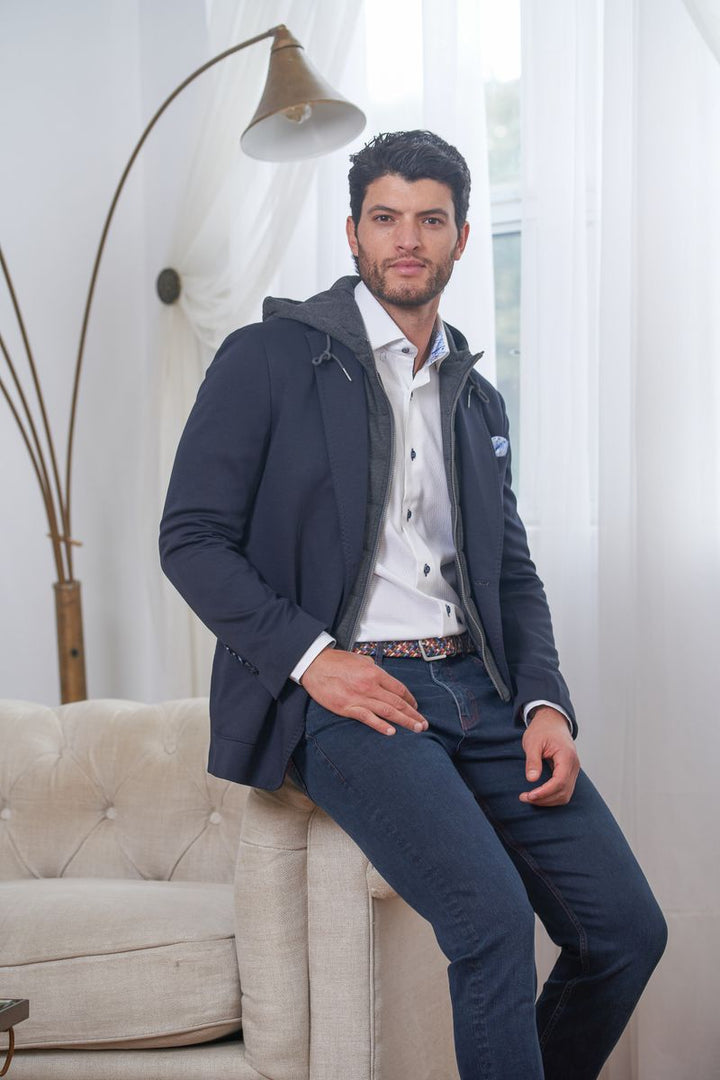 Hudson Navy Hoodie Blazer