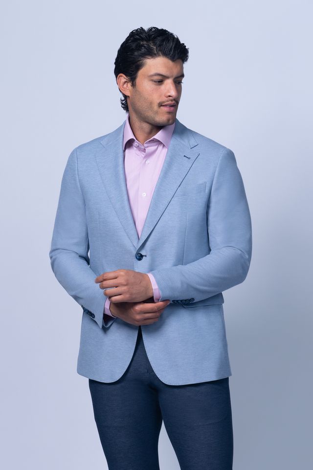 Barrie Light Blue Stretch Knit