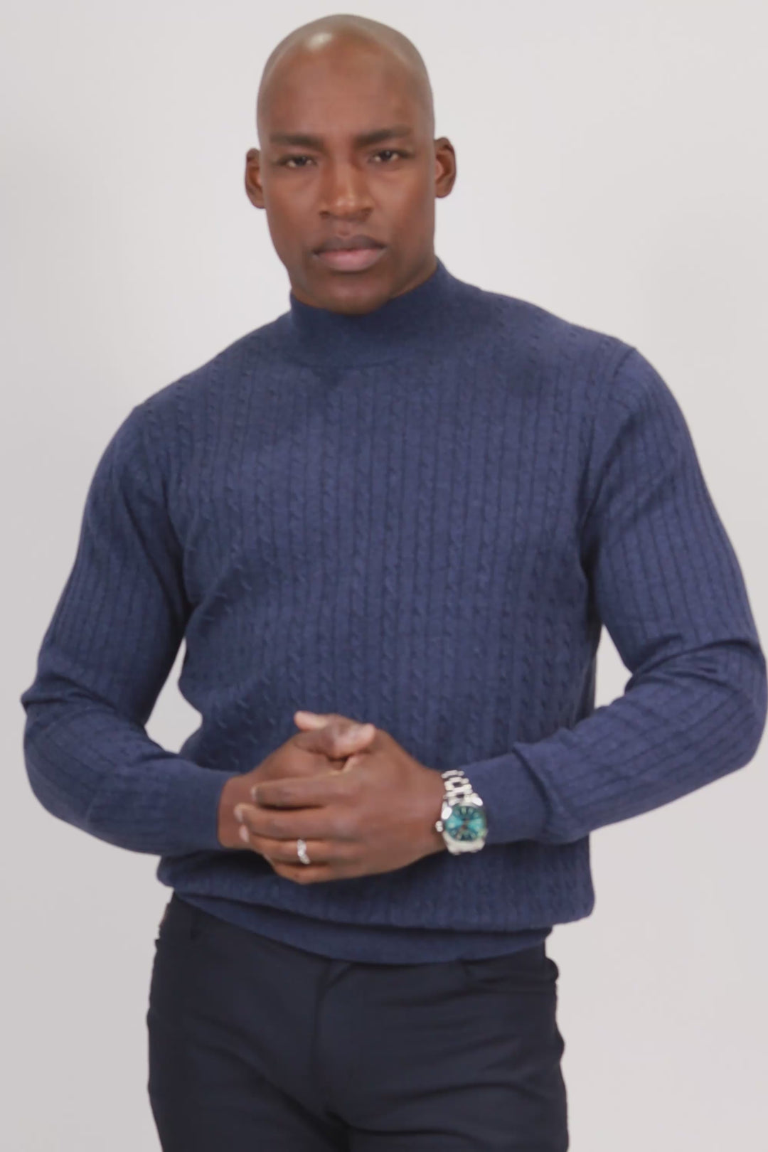 Ozark Mockneck Sweater - Navy