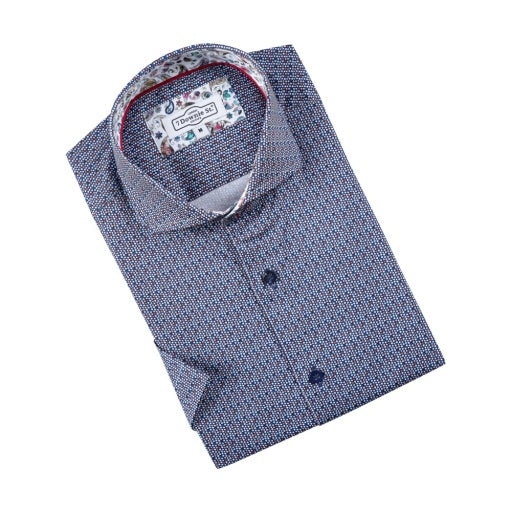 Navy Cotton Sateen Stretch Tight Dot Print - 7 Downie St.®