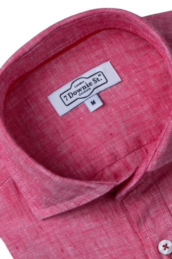 Linen Crimson Long Sleeve Sport Shirts