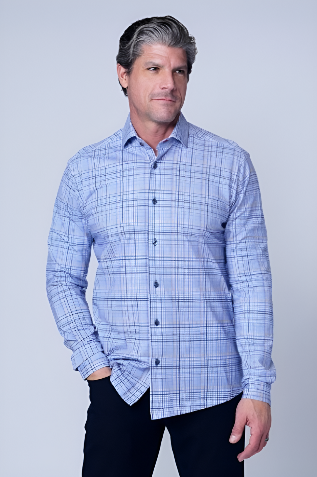 118 AMORE LONG SLEEVES SHIRT IN BLUE - 7 Downie St.®