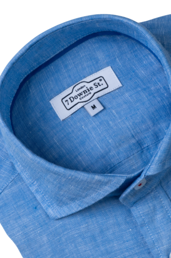 Linen Blue Long Sleeve Sport Shirts