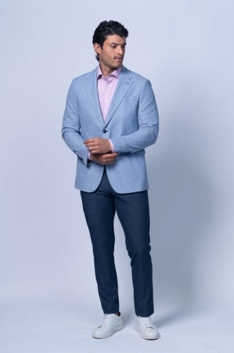 Barrie Light Blue Stretch Knit