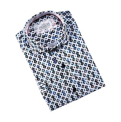 Multi Cotton Sateen Stretch Multicolor Geometric Print - 7 Downie St.®