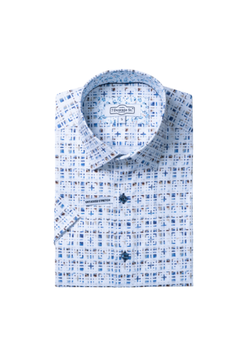 9152  Short Sleeve Sport Shirts in Blue