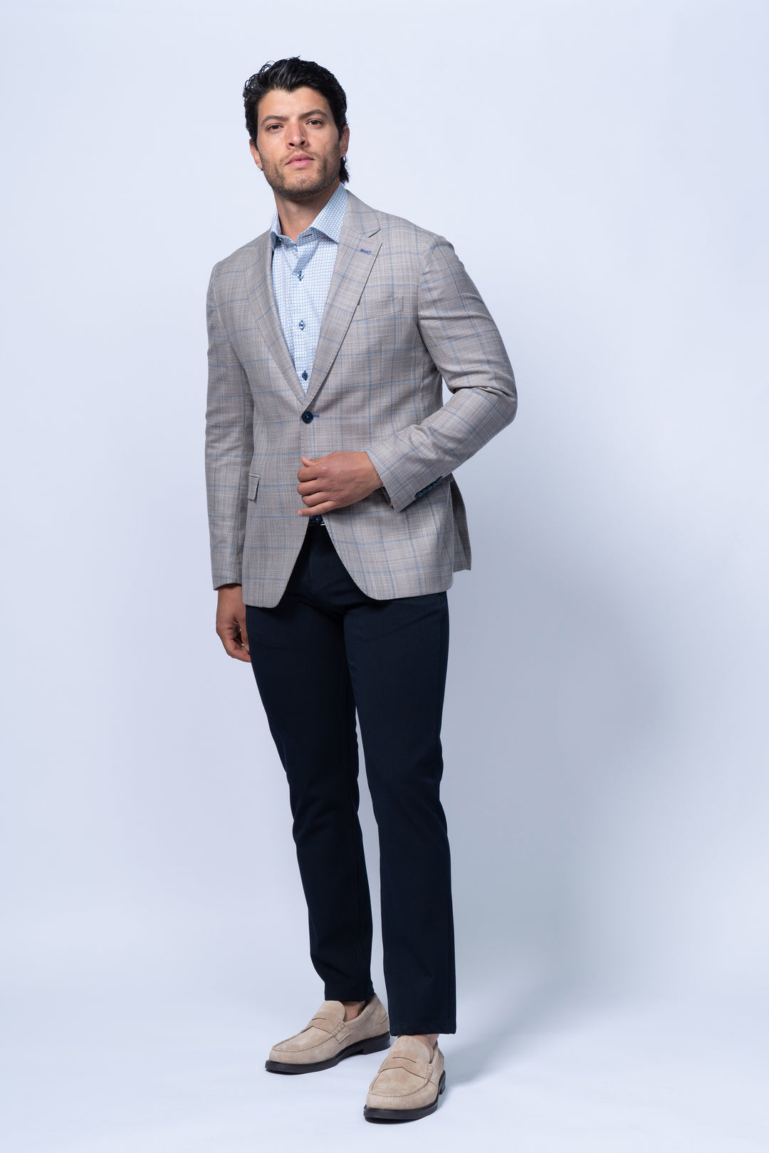 Cervo Beige Stretch Wool Silk