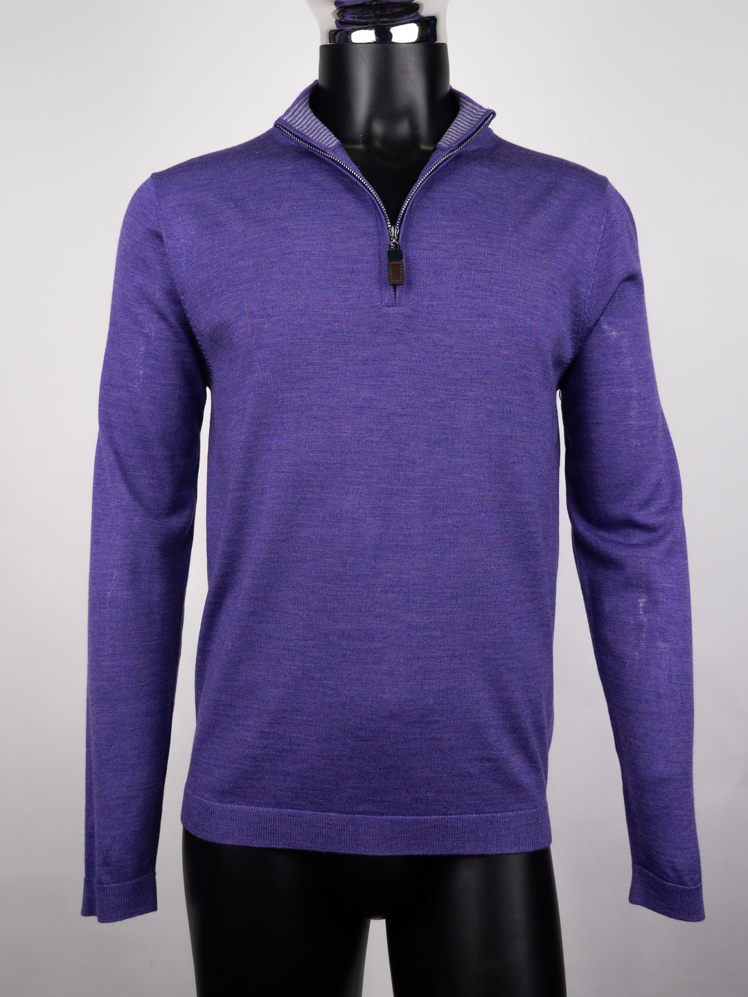 Merlin Merino Wool Quarter Zip Purple