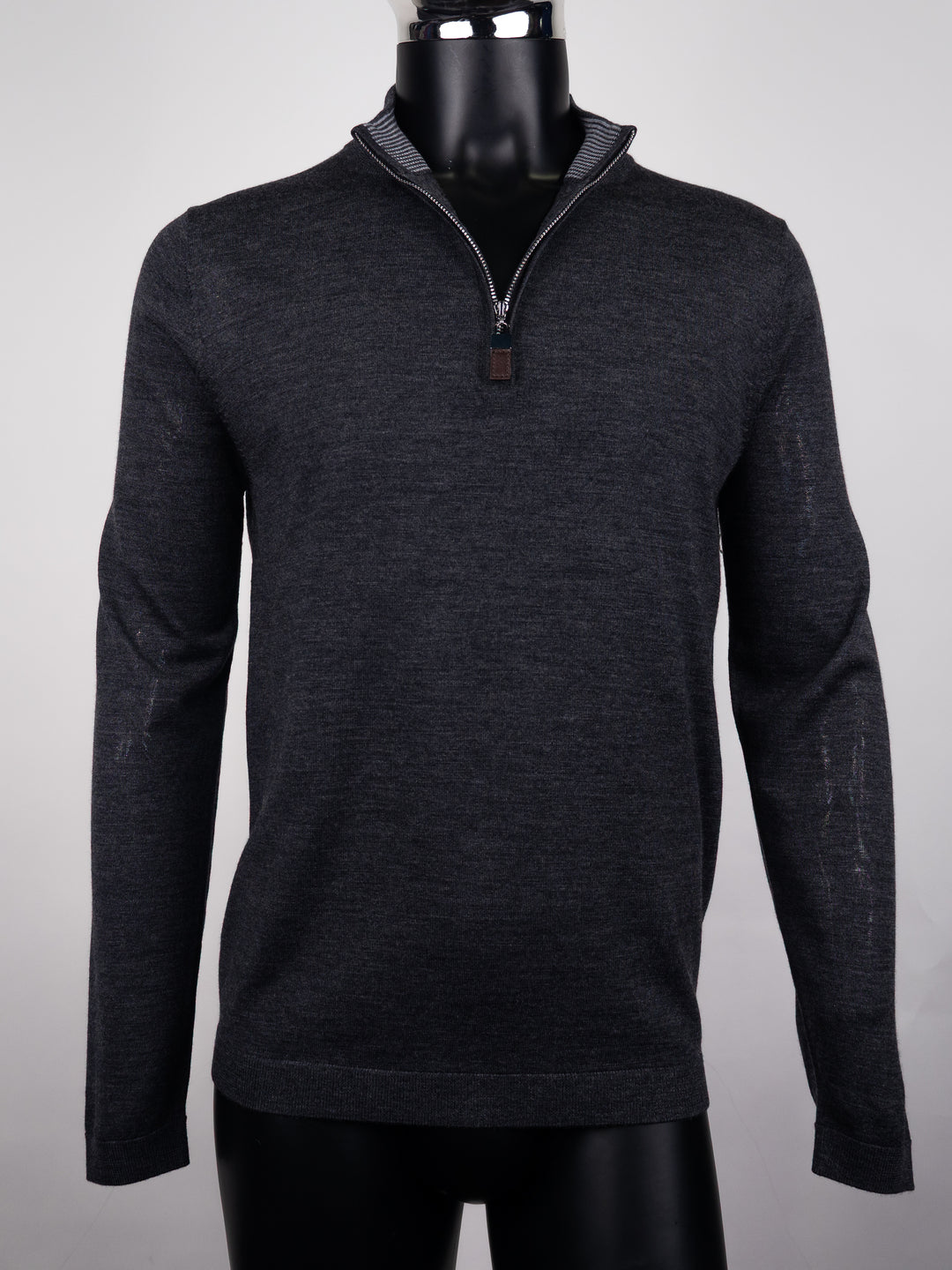 Merlin Merino Wool Quarter Zip Charcoal
