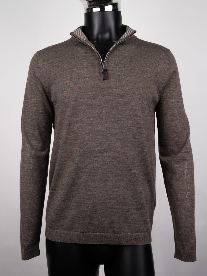 Merlin Merino Wool Quarter Zip Camel