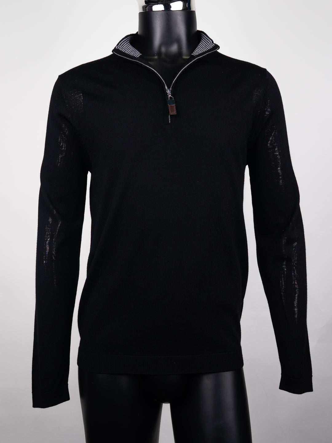 Merlin Merino Wool Quarter Zip Black