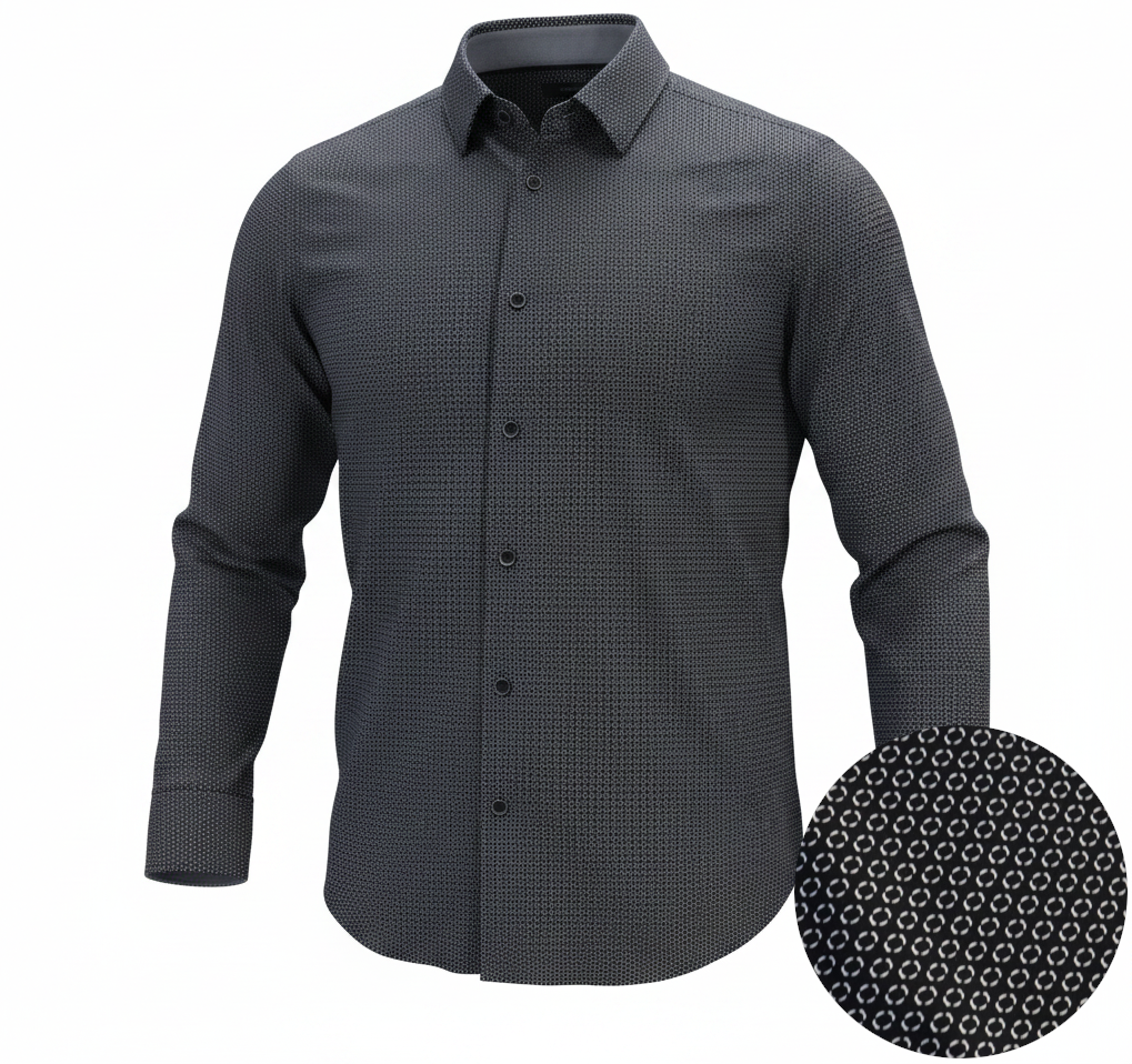 NYL-09 - ULTRASTRETCH NYLON SHIRT - BLACK