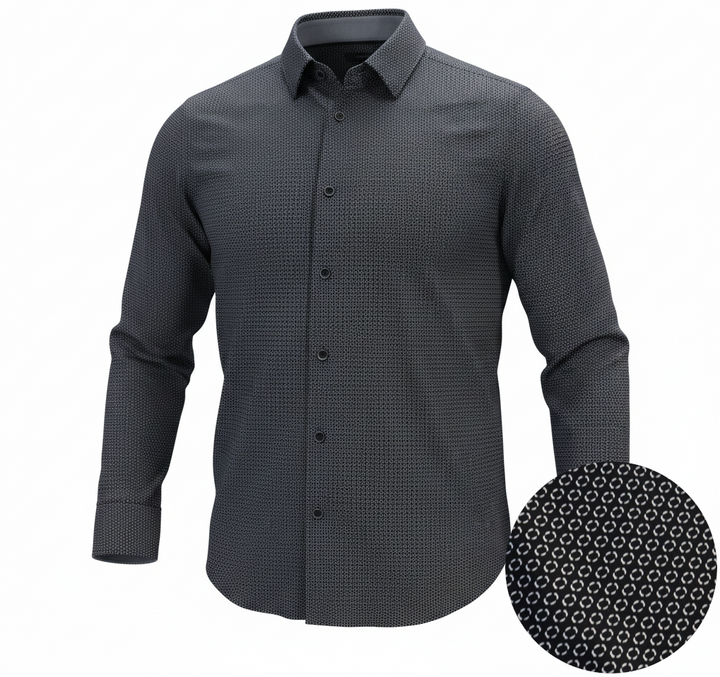 NYL-09 - ULTRASTRETCH NYLON SHIRT - BLACK