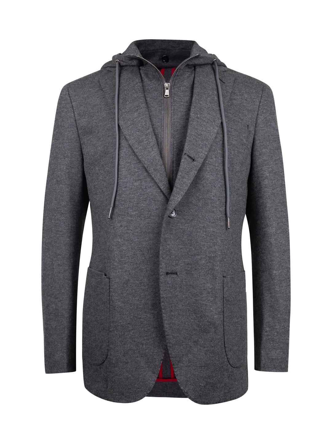 Carlisle Charcoal Hybrid Wool and Cotton Knit Sport Coat