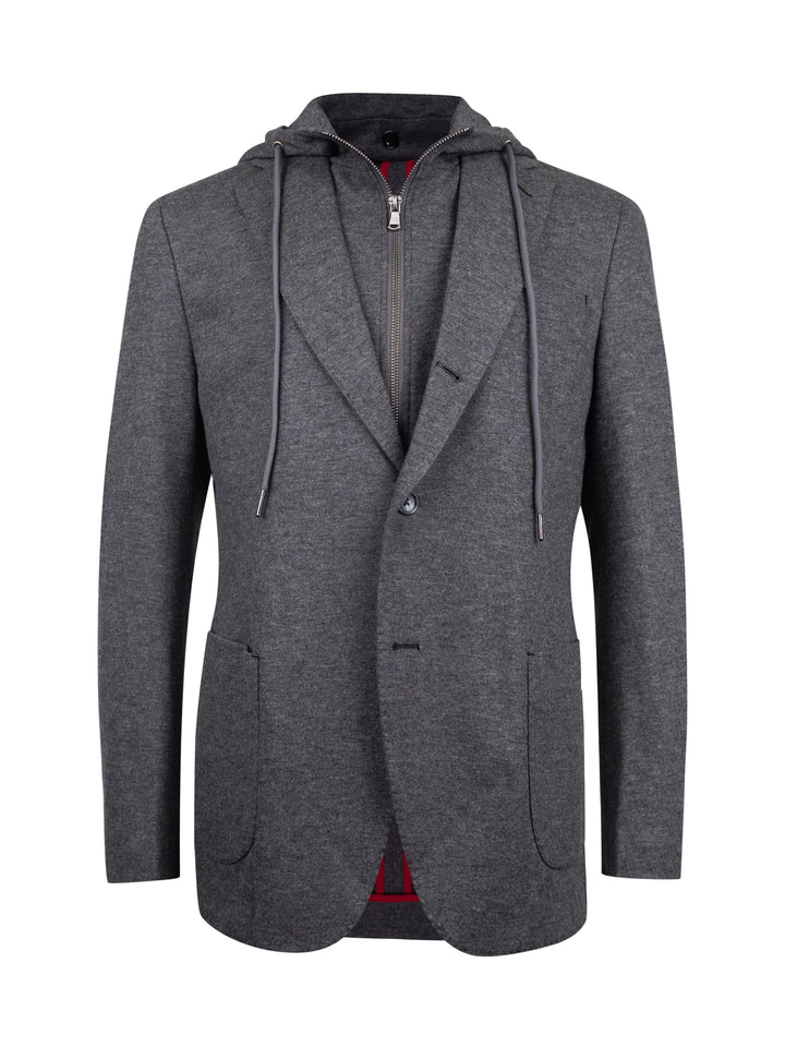 Carlisle Charcoal Hybrid Wool and Cotton Knit Sport Coat