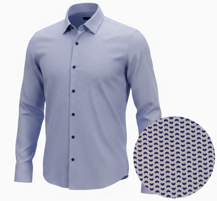 NYL-12 - PRINTED ULTRASTRETCH NYLON SHIRT - BLUE