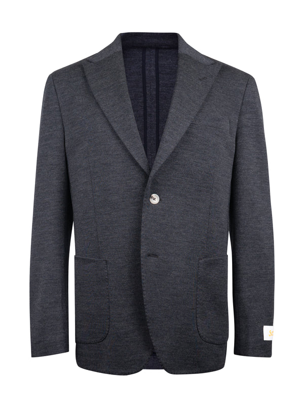 Vito Charcoal 100% Merino Wool Knit Sport Coat