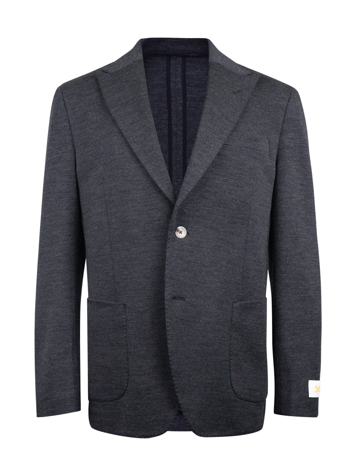 Vito Charcoal 100% Merino Wool Knit Sport Coat