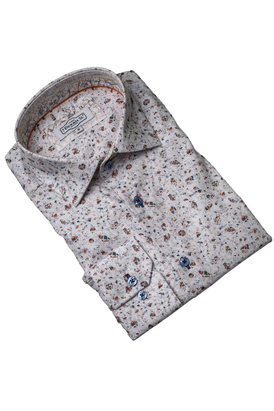Grey and Brown Geometric Sport Shirt