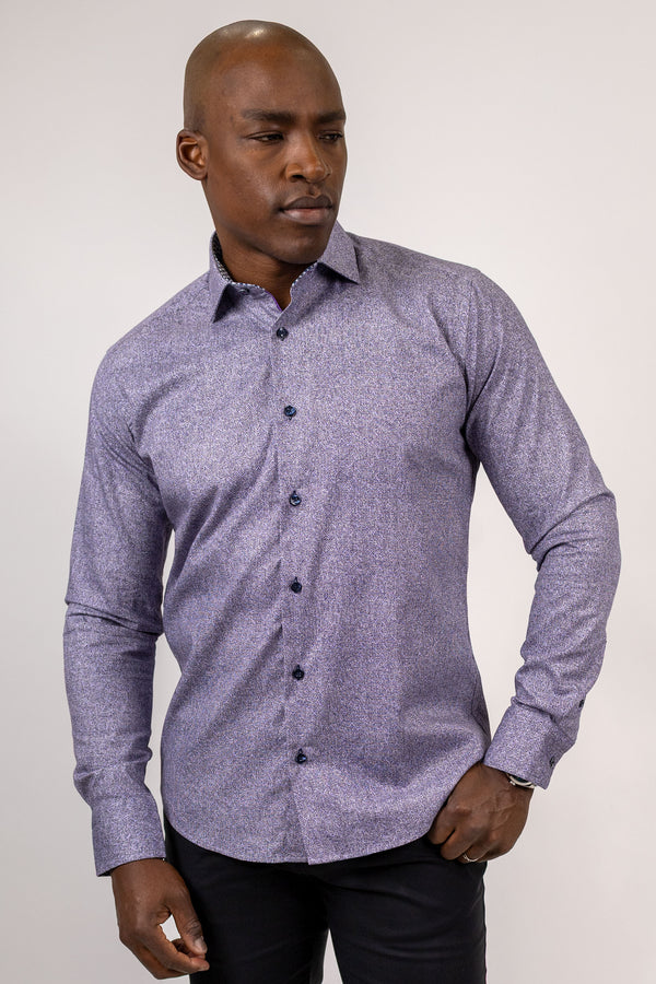 Grey and Mauve Abstract Sport Shirt