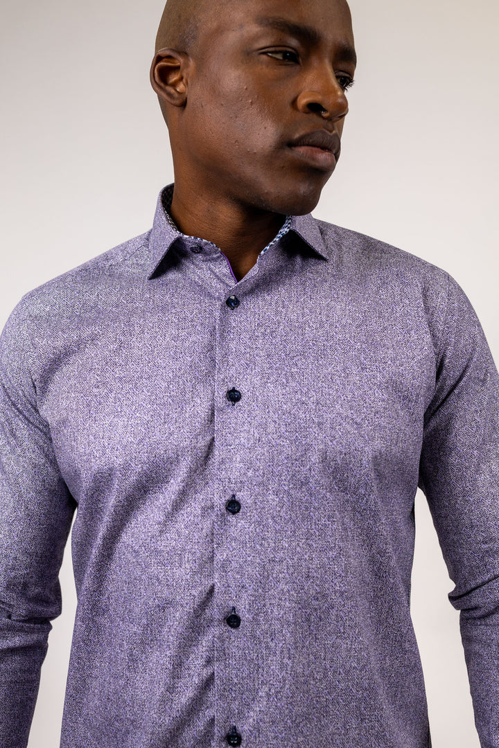 Grey and Mauve Abstract Sport Shirt