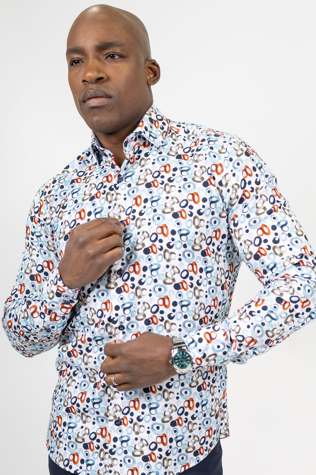 Multicoloured Abstract Print Dress Shirt