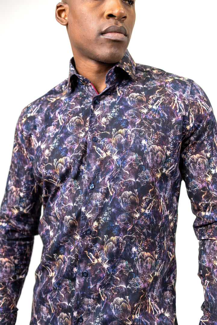 Multicoloured Abstract Print Sport Shirt