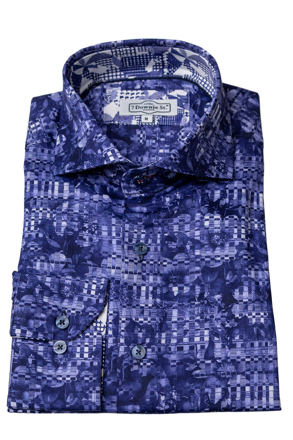 Navy Abstract Sport Shirt