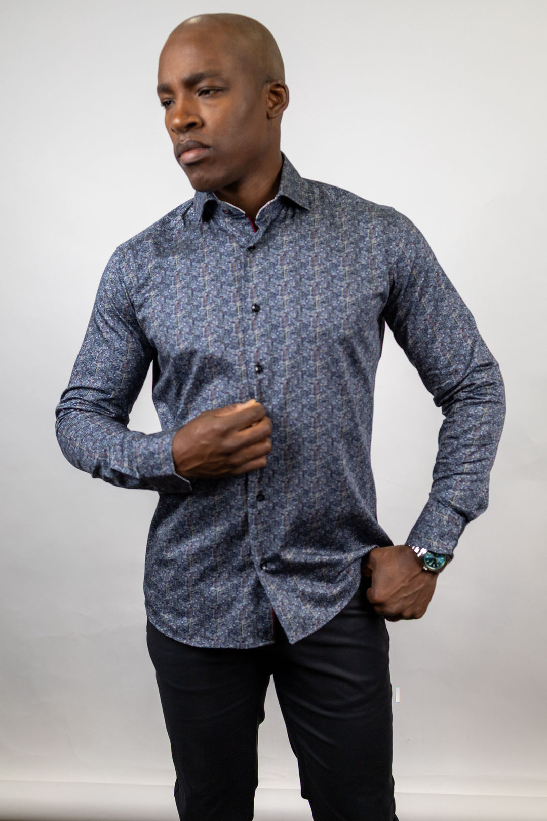 Blue and Brown Abstract Sport Shirt