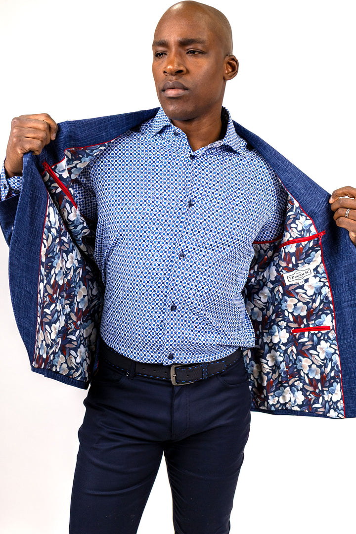 Dalton Navy Glen Plaid Stretch Woven Sports Coat