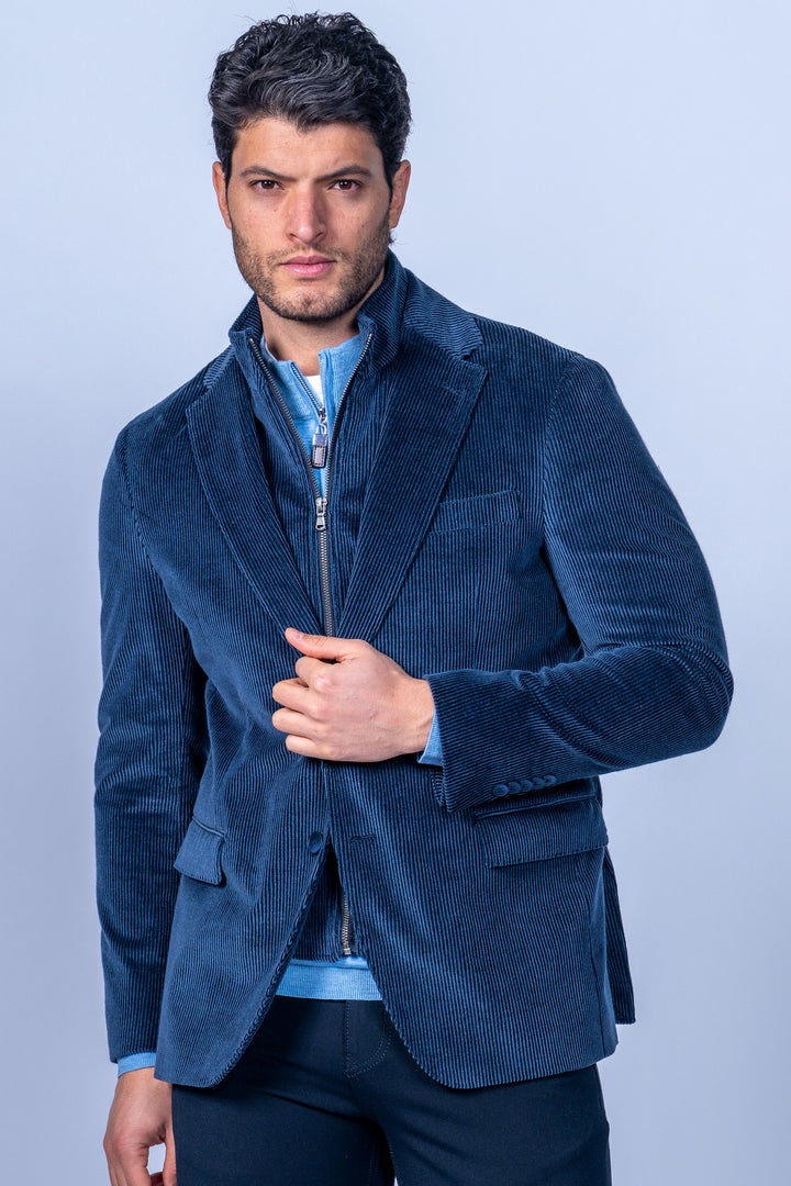 Lorenzo Navy Stretch Corduroy Hybrid Sport Coat