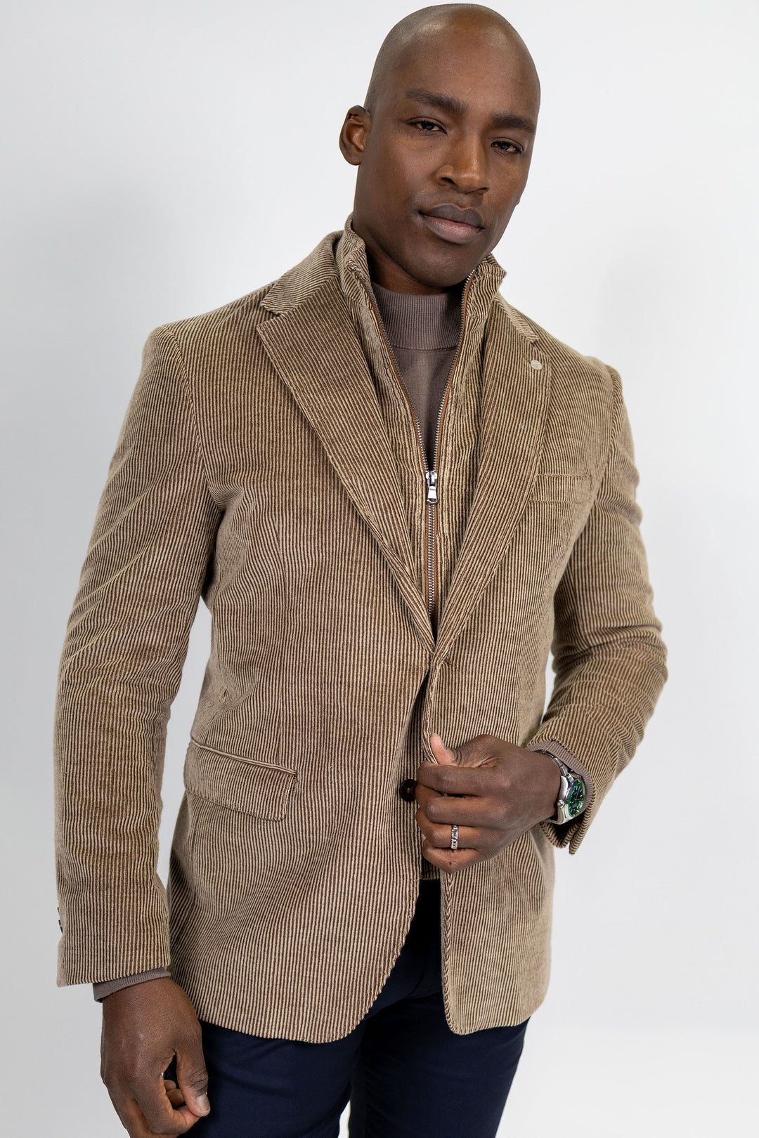 Lorenzo Cocoa Stretch Corduroy Hybrid Sport Coat