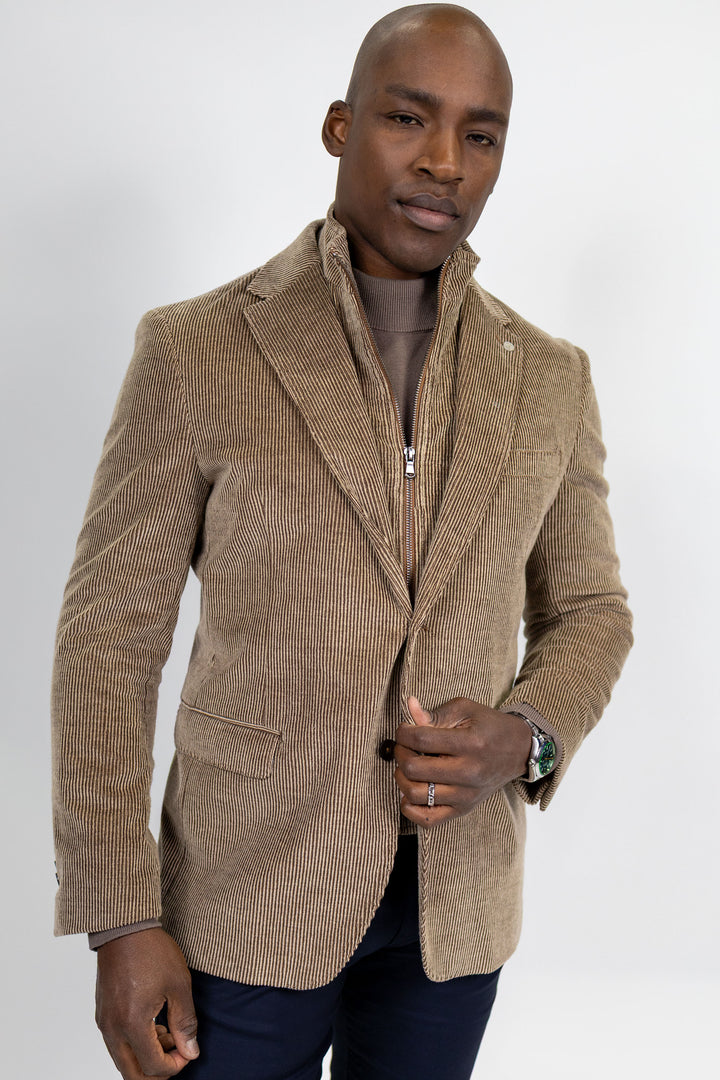 Lorenzo Cocoa Stretch Corduroy Hybrid Sport Coat